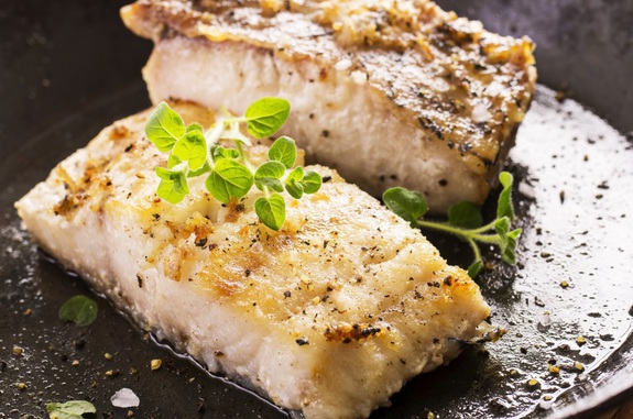 grouper fillet fried with herbs