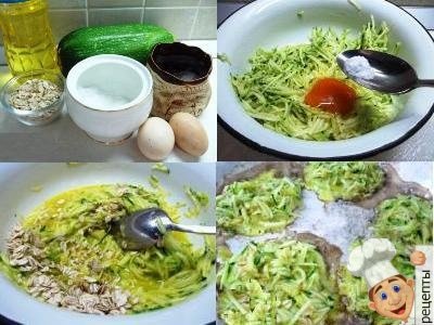Рецепт оладий из кабачков с овсянкой, кабачковые оладьи с геркулесом