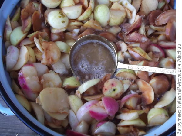 Перемешивание яблочного сусла