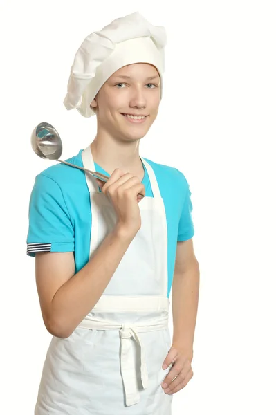 Кухня мальчик на белом Стоковое Фото