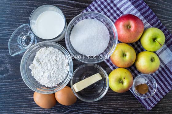 ингредиенты для яблочного пудинга