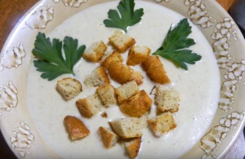Крем-суп из шампиньонов с плавленным сыром