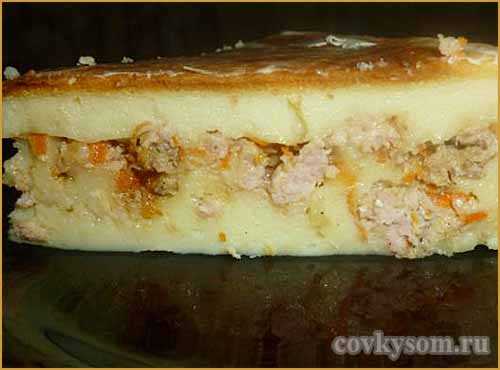 Пирог с мясом без дрожжей в мультиварке рецепты с фото