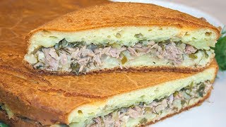 Заливной пирог с рыбой и картофелем, рецепт вкусного теста на сметане