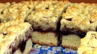 Легкий домашний тертый пирог с вареньем / Рецепт песочного пирога