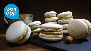 Макарон из лесного ореха с кофейной начинкой. Macarons noisette café