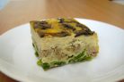 Пирог-перевертыш с грибами, фаршем и рисом