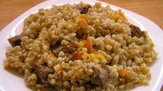 Пшеничная каша с мясом / How to make Wheat porridge with meat ♡ English subtitles